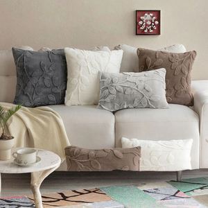 Plush Jacquard Pillow Cover, Solid Color <b>Pillowcase</b>, Eco-friendly Holiday Pattern Sofa Cushion Cover for Home and Hotel Use - Product Image 1