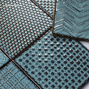 140*140 Nordic Bark Muster Ofen geändert handgemachte Ziegel dunkelgrüne Fliesen Bad Bar Hintergrund Wandfliesen Toilette Bad Fliesen - Product Image 3