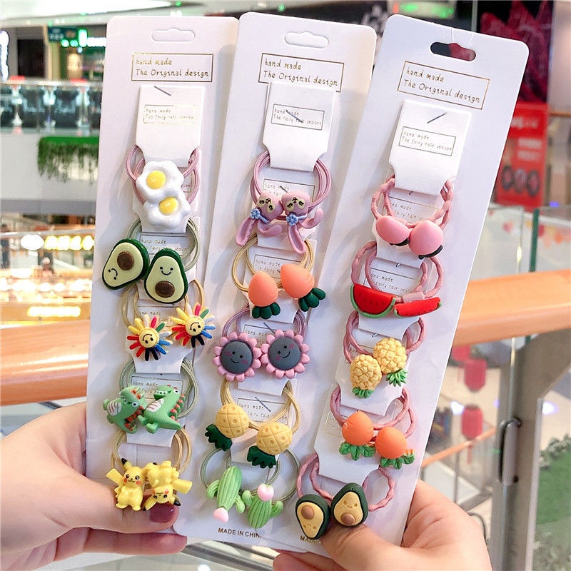 10 шт./компл. и девочек милые резинки для волос эластичная резинка; Украшение на голову; Аксессуары для волос для детей в виде мультяшных животных повязка на голову украшения подарок