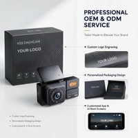 Caméra de tableau de bord de voiture à double canal IPS 3,69 pouces 4K+1080P avec enregistrement en boucle automatique, vision nocturne, vue avant et arrière