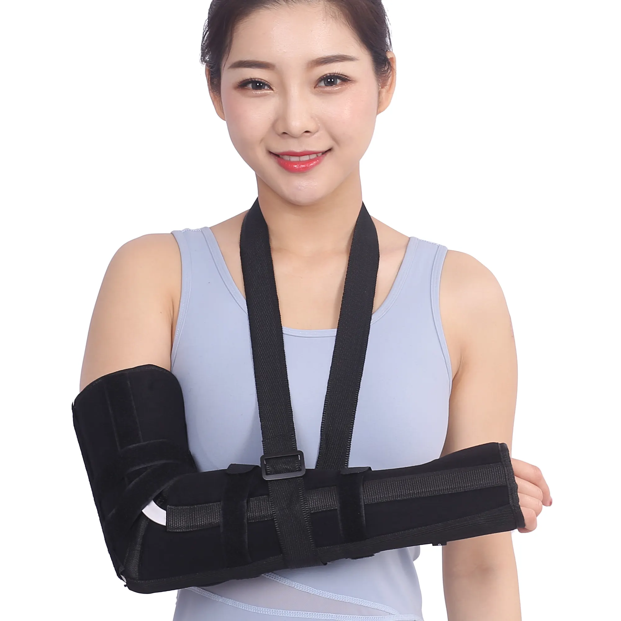 Inmovilizador de codo transpirable cómodo y ajustable, soporte para brazo de antebrazo, dispositivo de codo ortopédico