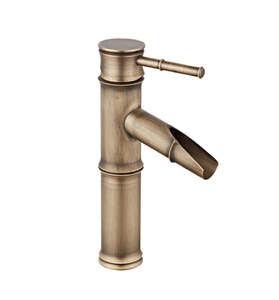 العتيقة النحاس اللون الذهبي حوض صنبور واحدة ليفر شلال غسل الوجه حوض بالوعة صنبور حوض خلاط حوض للحمام الحنفيات - Product Image 5