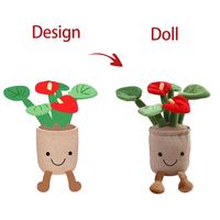 Boneka Tanaman Plushie Custom Songshan Toys, MOQ 100, Boneka Bunga Lucu dan Lembut dalam Pot untuk Dekorasi dan Hadiah