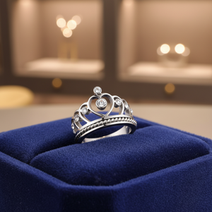 <span class=keywords><strong>Tiara</strong></span> di Lusso da Principessa con Zirconia Incastonata, Placcata in Oro 18K, Impermeabile, Gioiello di Moda per Donne, Anello a Corona in Acciaio Inossidabile 316L - Product Image 2