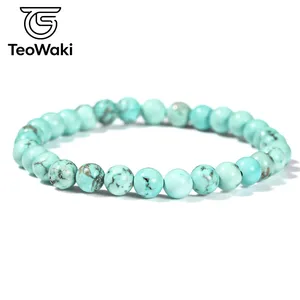 TeoWaki Gelang Elastis Manik-manik Batu Alam Bulat Halus Pilihan Warna Beragam Perhiasan Fashion Harian Hadiah Ulang Tahun Liburan 19cm - Product Image 4