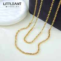Collier simple et tendance Ayong Jewelry, en or 21 carats, en forme de U, chaîne longue de 80/160 cm pour femmes