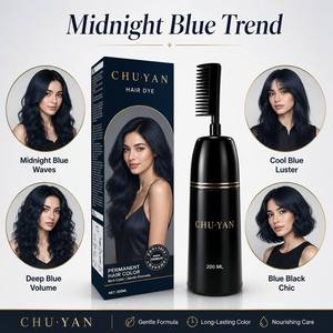 CHU·YAN 100ML มิดไนท์ บลู เทรนด์ ครีมเปลี่ยนสีผมมาตรฐาน - ขนาดมาตรฐาน สูตรดูอัลเอเจนท์ สำหรับตลาดค้าปลีก - Product Image 1