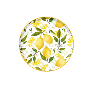 DAMAI - Juego de Vajilla Desechable con Diseño de Limón Amarillo para Fiestas de Cumpleaños, Incluye Platos de Papel, Pancarta y Mantel - Product Image 4