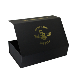 Custom Logo Wholesale Luxury Folding Black Magnet Clothing <b>Paper</b> Gift <b>Box</b> Packaging With Ribbon Magnetic Gift <b>Box</b> - Product Image 2