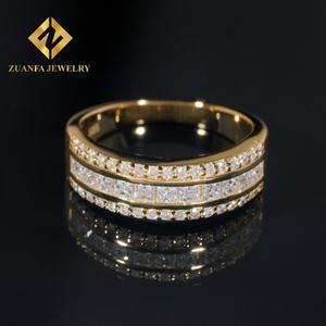 Anillo Zuanfa Estilo Hip Hop para Hombre, Plata de Ley 925, Anillo con Incrustaciones de Moissanita VVS, Chapado en Oro de 18K, Anillo de Moissanita Personalizado - Product Image 1