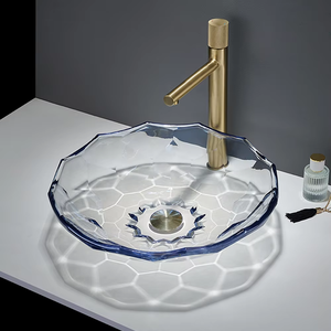 Yuson YS28008 bak cuci kamar mandi, kaca kristal Premium-wastafel meja desainer seni Modern & bejana kaca berwarna mewah - Product Image 5