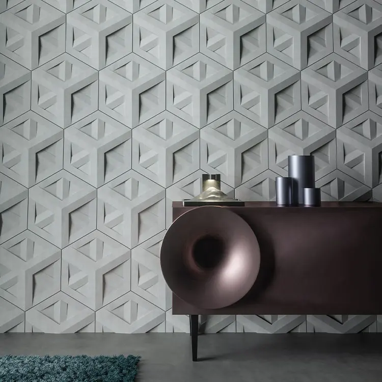 Beautiful Hexagonal 3d Eco-Friendly Concrete Interior Wall Tiles Living Room Kitchen Shopping Mall Decorative Wall Tiles