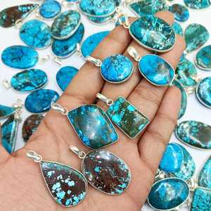 จี้ทำมือประดับพลอยเทอร์ควอยซ์ธรรมชาติ เงินแท้ 925 ชุบทอง ของขวัญเครื่องประดับสำหรับทุกเพศ เหมาะสำหรับวันครบรอบ - Product Image 3