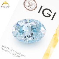 Diamants de laboratoire IGI Goldleaf de couleur fantaisie bleue en gros, diverses formes de taille, 1-5 carats, certifiés VVS VS, modèle de bijoux