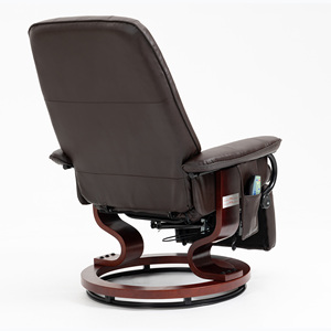Sillón Reclinable Giratorio de Masaje Moderno y Económico, Tapizado en Microfibra con Aspecto de Cuero, Estructura Metálica, Diseño Ajustable, Respaldo Abierto y Brazos Acolchados - Product Image 4