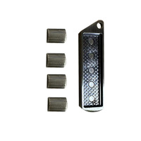 Jouet anti-stress portable en acier inoxydable et alliage de zinc, mini clicker Peapod, curseur poussoir PP, jouet de décompression pour les doigts