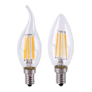 Transparent glass Edison tail C35 E27E14 lamp head warm white retro style LED candle bulb