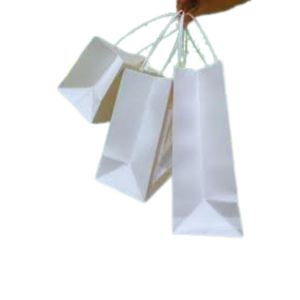 Durable Eco-Friendly Recyclable <b>White</b>/Brown Kraft <b>Paper</b> Bag Accurate Printing Customizable Options Best Price Multi-Purpose Hand - Product Image 1
