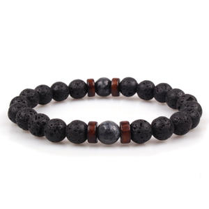 Braccialetti con Pietre Naturali Curative in Ematite, Occhio di Tigre e <span class=keywords><strong>Ossidiana</strong></span> Nera, Tripla Protezione, all'Ingrosso per Uomo e Donna - Product Image 4