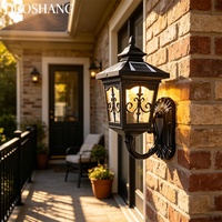 Lampe murale de jardin extérieure en aluminium classique européenne solaire, étanche IP65, source de lumière LED 2700K, garantie de 3 ans