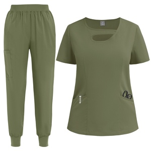 Uniforme Médico Unisex Europeo de Talla Grande para Doctor/Enfermera, Traje para Quirófano, Modelo M-42070, Tela Dobby, Bata Blanca - Product Image 3