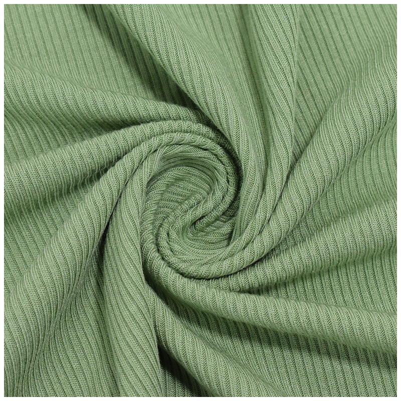 В наличии 2x2 Простая трикотажная ткань в рубчик 91% вискоза 9% спандекс эластичная ребристая ткань для одежды