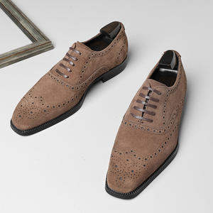 QJMP P02-07 2026 Nouvelles Chaussures Oxford Montantes en Cuir Véritable Imperméables et Respirantes pour Hommes, Lavables, Semelle Goodyear - Product Image 1