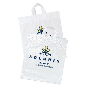 Custom logo printed pe plastic shopping bags eco friendly Soft Loop Handle Plastic Bags