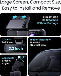 E-too กล้องหน้าและหลังติดรถยนต์2ช่อง4K ระบบตรวจจับการเคลื่อนไหวระบบ azdash - Product Image 5