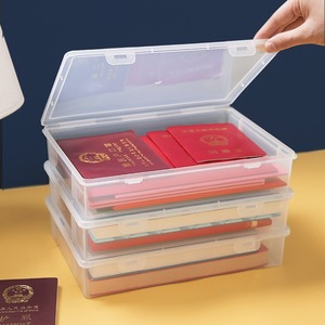 Organizador de Documentos de Plástico Transparente Tamaño A4, Caja de Almacenamiento de Archivos de Escritorio con Tapa, Resistente a la Humedad, para Oficina y Hogar, Forma Rectangular - Product Image 2