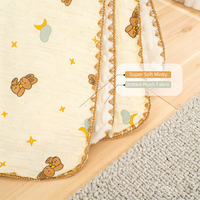 Couverture d'emmaillotage réversible en minky à pois de qualité supérieure pour bébé, motif dessin animé, design personnalisé, en coton crêpe, pour poussette