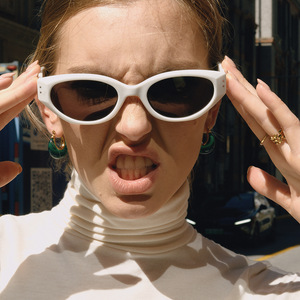 Huggie <b>Earrings</b> Resin Geometric Design Gold Tone Black Green Brown Color Stainless Steel Ear <b>Post</b> Fashion Jewelry - Product Image 3