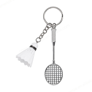 Porte-clés de badminton en métal 3D de haute qualité, porte-clés de tennis faits à la main pour cadeaux, article tendance - Product Image 1