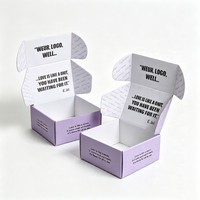 Boîte d'emballage d'expédition en carton ondulé mat et brillant, impression recto-verso, pour l'expédition postale de vêtements, avec protection UV
