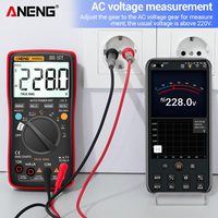 Multimètre numérique professionnel ANENG AN9002 True RMS 6000 points de mesure, sélection automatique de la plage, testeur de courant et de tension 750V AC 1000V DC