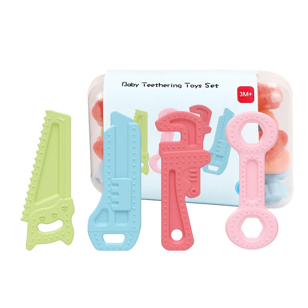 Изготовление на заказ Bpa бесплатных пищевых инструмент форма Прорезыватели для зубов разных цветов Силиконовые Детские молярная палочка Прорезыватель для зубов