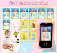Téléphone portable éducatif à écran tactile, machine d'apprentissage précoce, console de jeux photo et vidéo, cadeau pour enfants, appareil photo