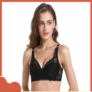 Soutien-gorge en dentelle respirant pour femmes grandes tailles, soutien-gorge en coton fin, bonnet ajustable, soutien-gorge sexy - Product Image 2