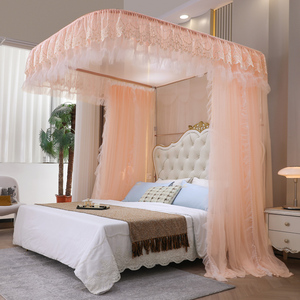 Palace Guide Rail Square Pink Girl Princess Interior Lace High Free Standing 50D Dormitorio Mosquitera - Product Image 4