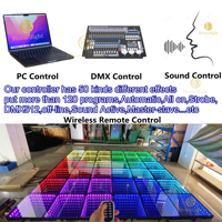 Plancher de danse LED portable 3D de haute qualité, moitié miroir et moitié mat, pour scène de mariage, dalles de danse Infinity
