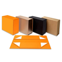 Boîte cadeau pliable en carton artisanal de luxe, avec couvercle magnétique monobloc, poignée en ruban, montage facile pour les cadeaux de mariage et d'anniversaire