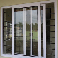 Fenêtre coulissante en aluminium AS2047PVC Upvc, norme européenne, double vitrage, maison résidentielle, alliage d'aluminium
