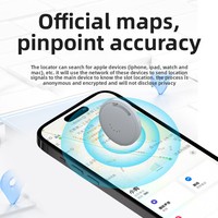Traceur GPS Bluetooth intelligent certifié MFI, autonomie de plus de 20h, design en plastique et silicone, étanche, compatible Apple/MIUI, anti-perte pour enfants et animaux de compagnie