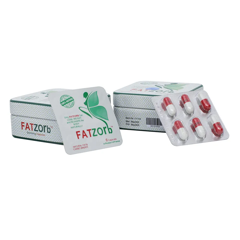 Fatzorb, superventas, precio de fábrica OEM, alta calidad, fuerte, Máximo, pérdida de peso, belleza, blister adelgazante, cápsula dura con caja de hierro