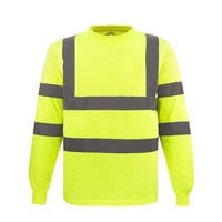 Camiseta de Seguridad Industrial Reflectante de Alta Visibilidad Personalizada con Logotipo, de Poliéster Dri Fit, Manga Larga, para Construcción