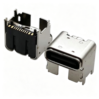 Connecteur femelle Type-C conforme RoHS, 16 broches, courant nominal 5A, USB vertical 3.1, prise Type C pour chargeur et transfert de données