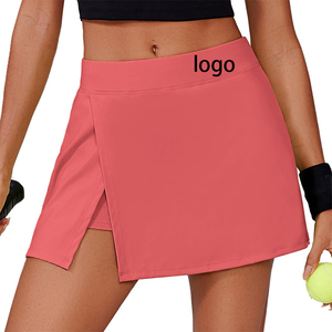 Jupe-short de tennis mini taille haute respirante pour femme - 2 poches latérales et fente - Jupe de golf athlétique OEM pour le sport et les entraînements - Product Image 1