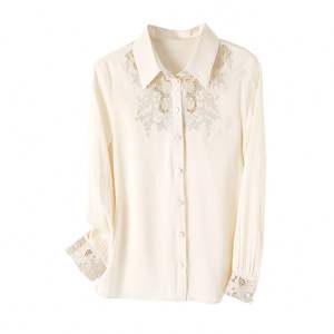 Le nouveau chemisier en soie pour femme printemps 2025 avec un design rétro est élégant et décontracté - Product Image 5