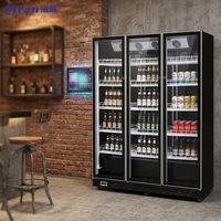 Réfrigérateur commercial à triple porte de 1800 L à économie d'énergie, avec affichage, certifié CE ETL, vertical, pour boissons, refroidisseur de bière, refroidissement par air