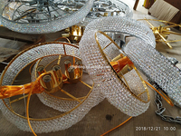 Lustre décoratif de luxe pour intérieur, finition chromée, pour hall, villa, hôtel